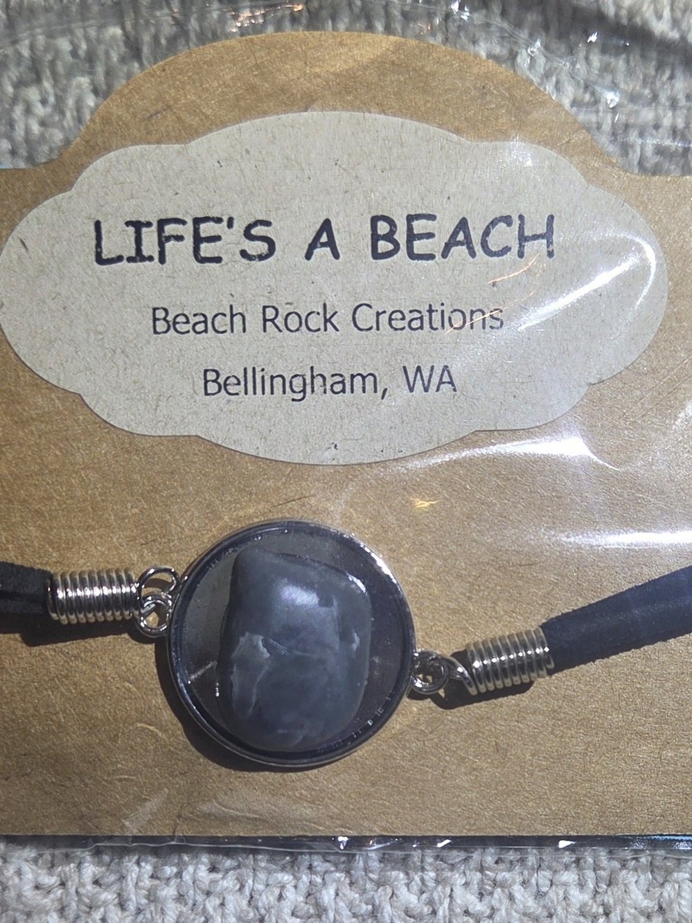Life's A Beach Beach Rock Bracelet/Anklet– Chalcedony Agate
